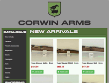 Tablet Screenshot of corwin-arms.com